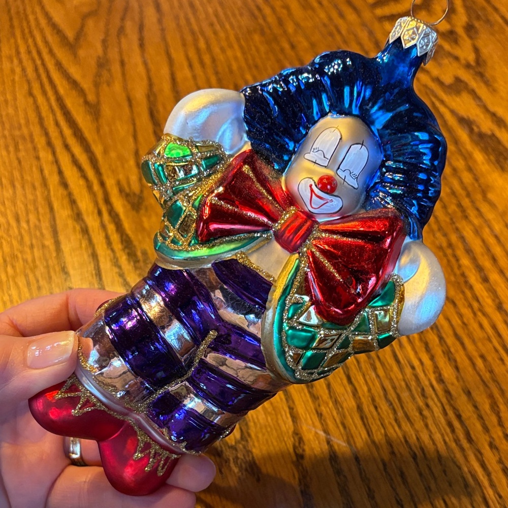 vintage Kurt Adler Polonaise Collection handcrafted glass clown ornament GP682/3